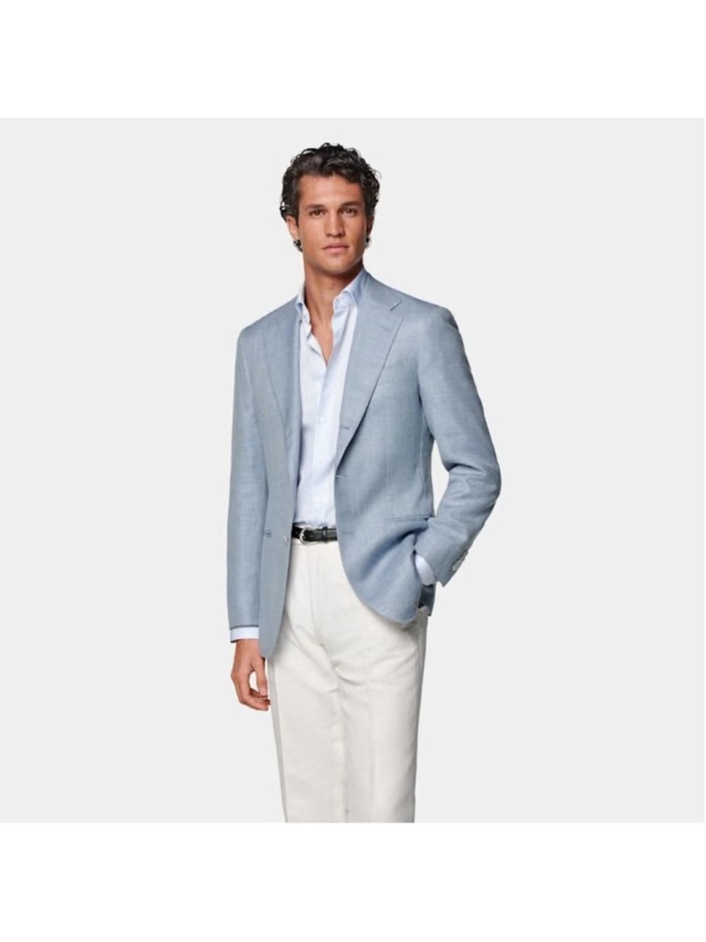 Al Duca D'aosta Unlined Linen & Suede Suit Jacket in Navy Mini Houndstooth UK 40